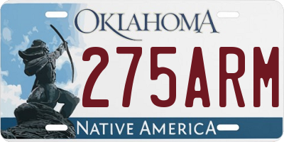 OK license plate 275ARM