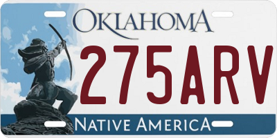 OK license plate 275ARV