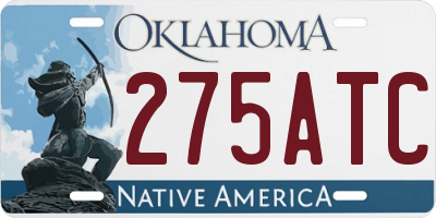 OK license plate 275ATC