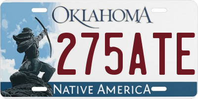 OK license plate 275ATE