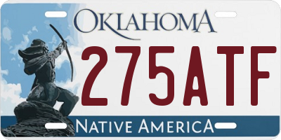 OK license plate 275ATF