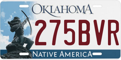 OK license plate 275BVR