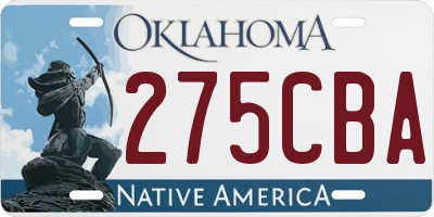 OK license plate 275CBA