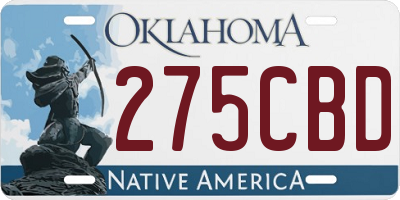 OK license plate 275CBD