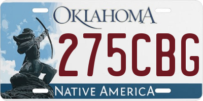 OK license plate 275CBG