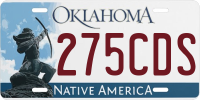 OK license plate 275CDS