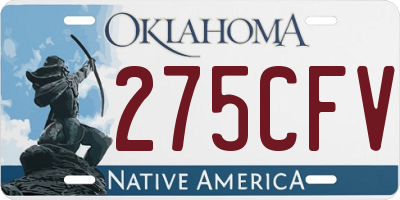 OK license plate 275CFV