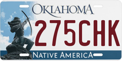OK license plate 275CHK
