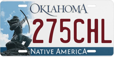 OK license plate 275CHL