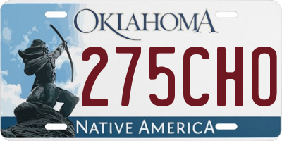 OK license plate 275CHO