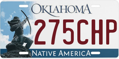 OK license plate 275CHP
