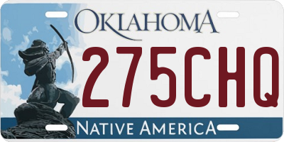 OK license plate 275CHQ