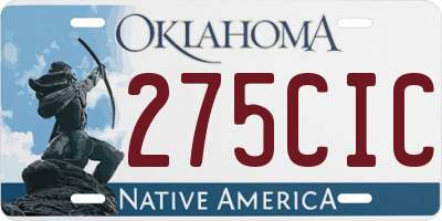OK license plate 275CIC