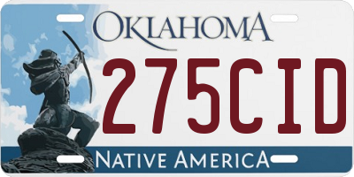 OK license plate 275CID