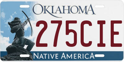 OK license plate 275CIE