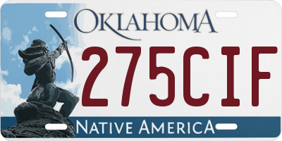 OK license plate 275CIF