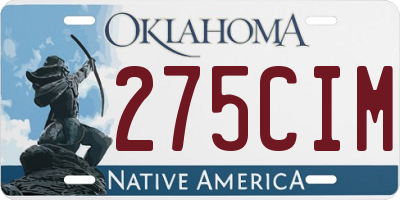 OK license plate 275CIM