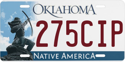 OK license plate 275CIP