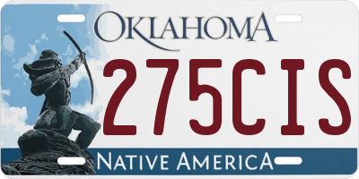 OK license plate 275CIS