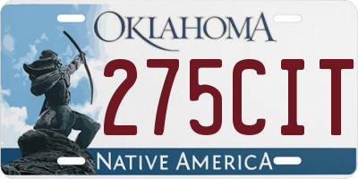 OK license plate 275CIT