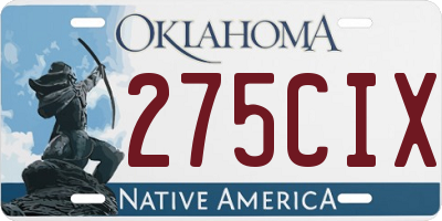 OK license plate 275CIX
