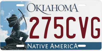 OK license plate 275CVG