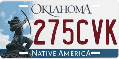 OK license plate 275CVK
