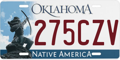 OK license plate 275CZV