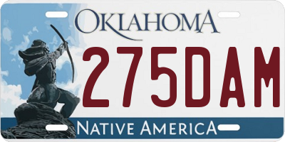 OK license plate 275DAM