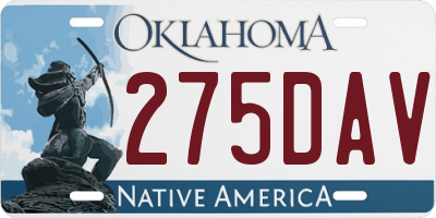 OK license plate 275DAV