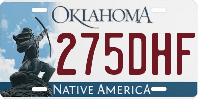 OK license plate 275DHF