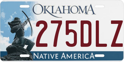 OK license plate 275DLZ