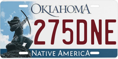 OK license plate 275DNE