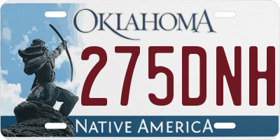 OK license plate 275DNH