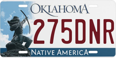 OK license plate 275DNR
