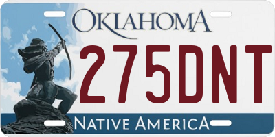 OK license plate 275DNT
