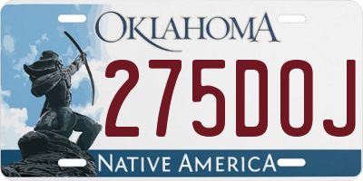 OK license plate 275DOJ
