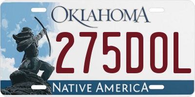 OK license plate 275DOL