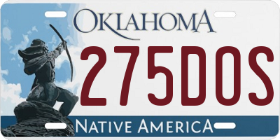 OK license plate 275DOS