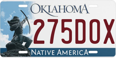 OK license plate 275DOX