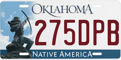 OK license plate 275DPB