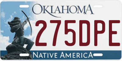 OK license plate 275DPE