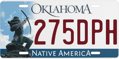 OK license plate 275DPH