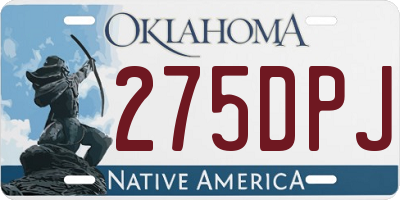 OK license plate 275DPJ