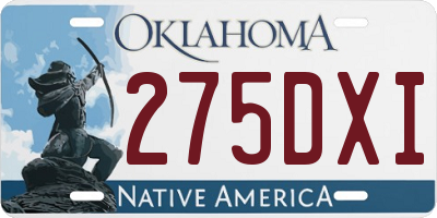 OK license plate 275DXI