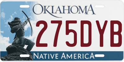 OK license plate 275DYB