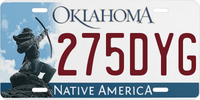 OK license plate 275DYG