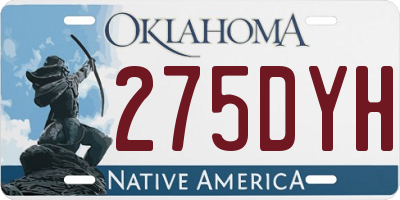 OK license plate 275DYH