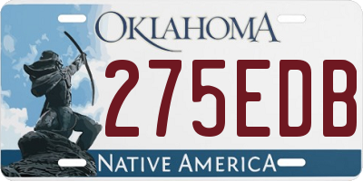 OK license plate 275EDB