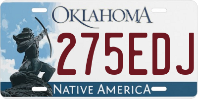 OK license plate 275EDJ